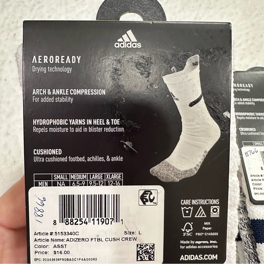 White Adidas Adizero Socks - Picture 7 of 8